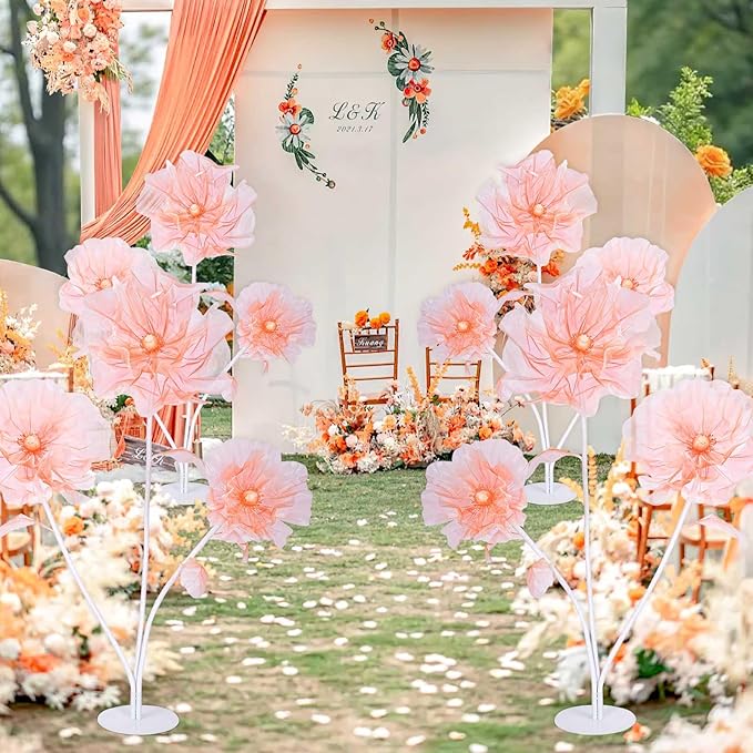 B-COOL Artificial Giant Flowers for Wedding Decoration: Champagne Huge Flowers 5.58 ft Large Silk Flower Faux Floral for Party Reception Arrangements Photographic Props Background Decor