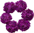 DuHouse Hydrangea Silk Flowers Artificial Flowers with Stem Fake Flower Heads for Wedding Centerpiece Home Decor Pack of 6 (Dark Purple)