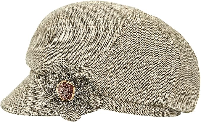 Women Retro Classic Visor Newsboy Cabbie Cap Beret Hats with Flower Buckle for Woman Ladies
