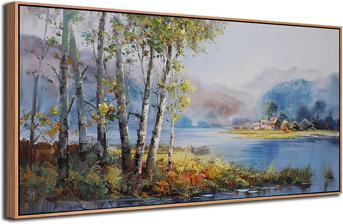 Arjun Framed Forest Picture for Living Room, Wall Art for Bedroom Nature Painting Wall Decor, Extra Large Artwork Office Home Dining Room 58"x29"