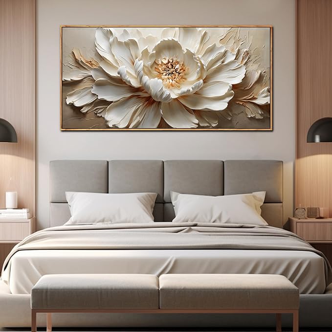 Large Flower Canvas Wall Decor for Living Room Teen Room Decor for Girls Bedroom Framed Artwork for Walls 29 x 58 Inch