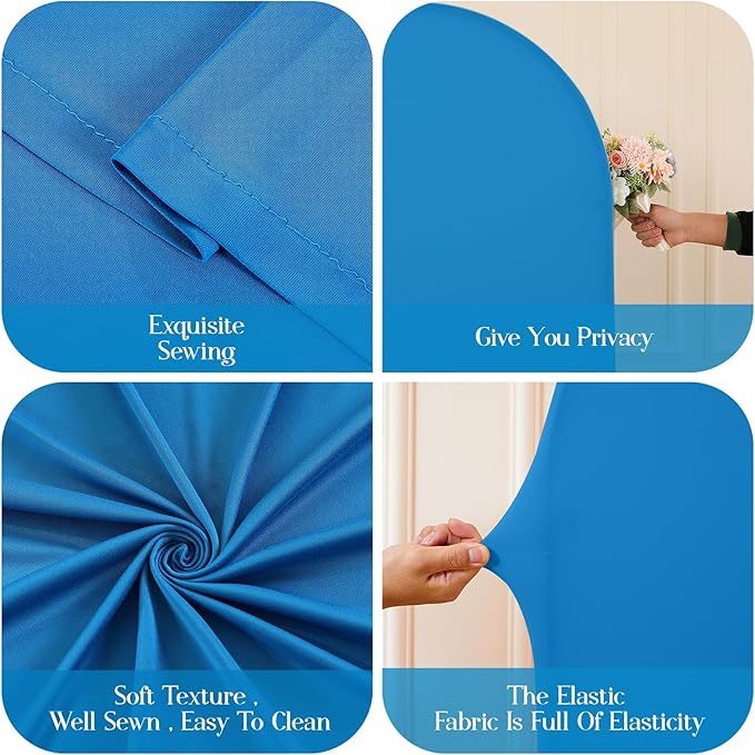 Gradient Blue Arch Backdrop Cover 6FT 5FT 4FT Arch Covers Stretchy Backdrop Set of 3, Party Arch Cover Spandex Fitted Under The Sea Fabric Arch Covers for Baby Shower Birthday Wedding Decoration