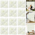 Artificial Silk Flower Wall Panel Decorative Floral Background Silk Rose Mat for Wedding Party Backdrop Wall Decor Shop Photo Backdrop Floral Wall Arrangement 12 Pcs 15 * 15in