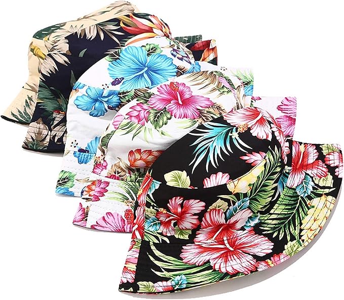 Mashiaoyi Unisex Print Double-Side-Wear Reversible Bucket Hat