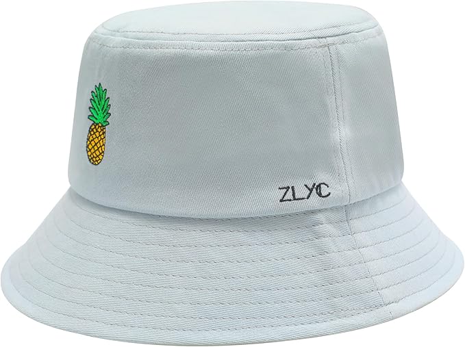 ZLYC Unisex Fashion Embroidered Bucket Hat Summer Fisherman Cap for Men Women