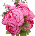 Duovlo Springs Flowers Artificial Silk Peony Bouquets Wedding Home Decoration,Pack of 1 (Spring Peach Pink)