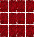 BLOSMON Flower Wall Panel Backdrop - 12 Pcs 24 x 16 Inch Red Artificial Hydrangea Floral Panels for Wedding Party Baby Bridal Shower Decor - 3D Fake Silk Flower Backdrop Decoration