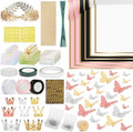 260Pcs Flower Bouquet Wrapping Paper Kit, 60 Sheets Waterproof Paper, 36 Butterflies, 8 Crowns, 1 Headband, 4 Ribbons, 15 Cards, 100 Diamond Pins, 30 Floral Wire, 3 Stickers, 3 Tapes (3 Mix Colors)