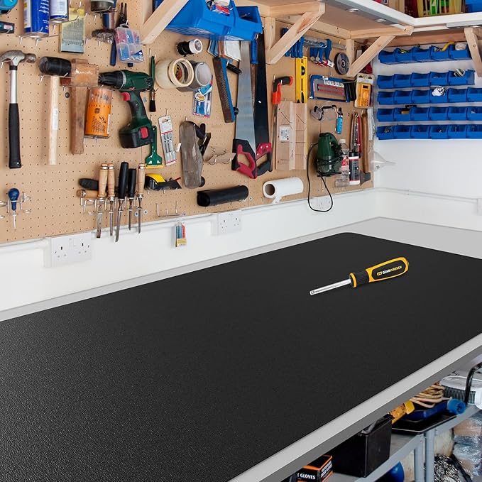 Black Plastic Table Cover Protector, 42" x 78" Waterproof Easy Flat PVC Desk Pad Mat, 1.5mm Thick Rectangle Vinyl Table Top Protector for Dining Room Table, Office, Dresser