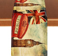 British Table Runner, Seasonal Vintage Buildings England London Culture Element Coffee Table Center Decor for Home Kitchen Dining Patio Holiday Party Table Decorations 13x36 inches
