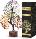 YATHABI 7 Chakra Tree of Life Decor - Crystal Tree - Feng Shui Decor - Crystal Bonsai Tree - Gem Tree - Gemstone and Crystals - Spiritual Tree - Chakra Stones - Crystal Gifts - Birthday Gift for Women