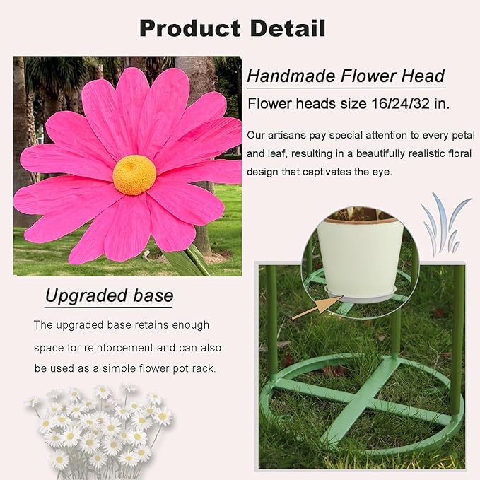 Large Daisy Flowers Artificial,5.9 Ft Giant Paper Flower Decoration,Big Flowers Decor for Birthday Party,Garden,Office,Home,Wedding,Graduation,Shop Window Display(Rose)