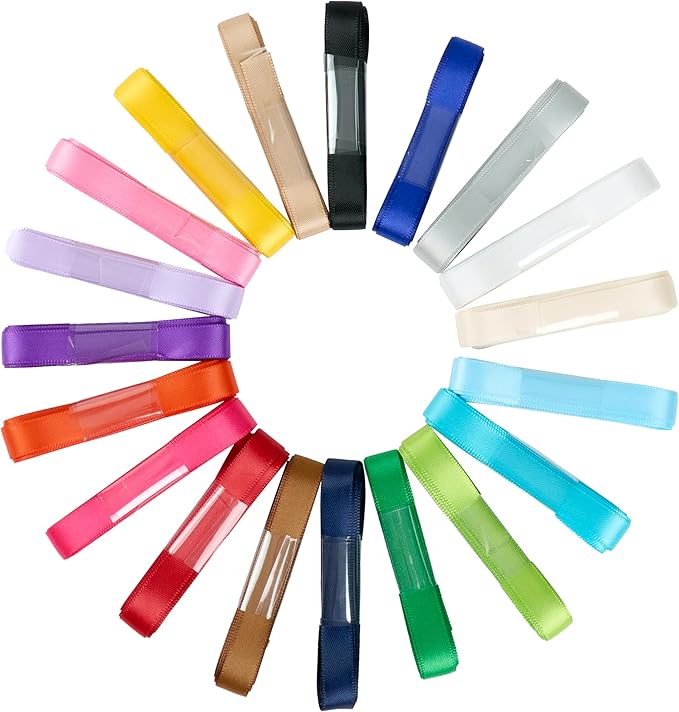 Satin Ribbon 3/8 Inch Assorted 20 Colors x 2 Yards Each Thin Colorful Craft Ribbon for Gift Wrapping, Hair Bows, Flower Bouquet, Wedding Decoration, Birthday Party 40 Yards Total