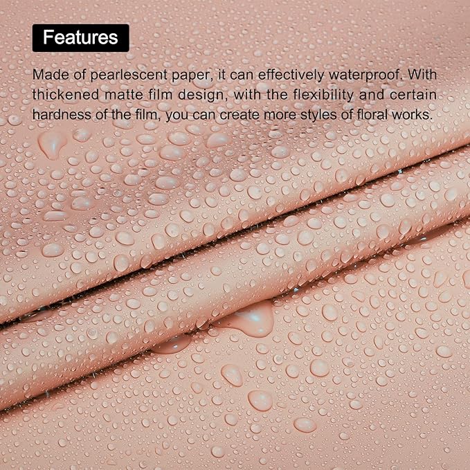MECCANIXITY 10 Pcs Flower Wrapping Paper 22.8x22.8 Inch Waterproof Florists Wrapping Paper for Florist Bouquet Supplies, DIY Crafts, Gift/Gift Box Packaging Light Red