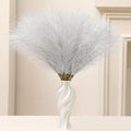 Faux Silver Pampas Grass - 60pcs 24 Inch Short Artificial Pampas Grass Decor, Fake Pompas Floral for Vase Filler, Wedding Flower Arrangement, Party and Home Decor (Silver, 60 Pieces)