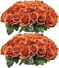 52pcs Terracotta Roses Artificial Flowers Fake Flowers Silk Roses with Stems for DIY Wedding Bouquets Bridal Shower Centerpieces Arrangements Party Decorations