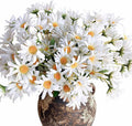 5 Bunches 16 inch - Realistic White Artificial Silk Daisy, Faux Wildflowers Bouquets with Stems for DIY Flower Arrangement Home Garden Wedding Decoration
