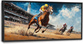 Werstern Cowboy Large Wall Art Horse Race Running Pictures Wall Decor Arena Canvas Animal Print Painting Modern Artwork Home Decoration for Living Room Bathroom Bedroom Office Framed 60"x30"