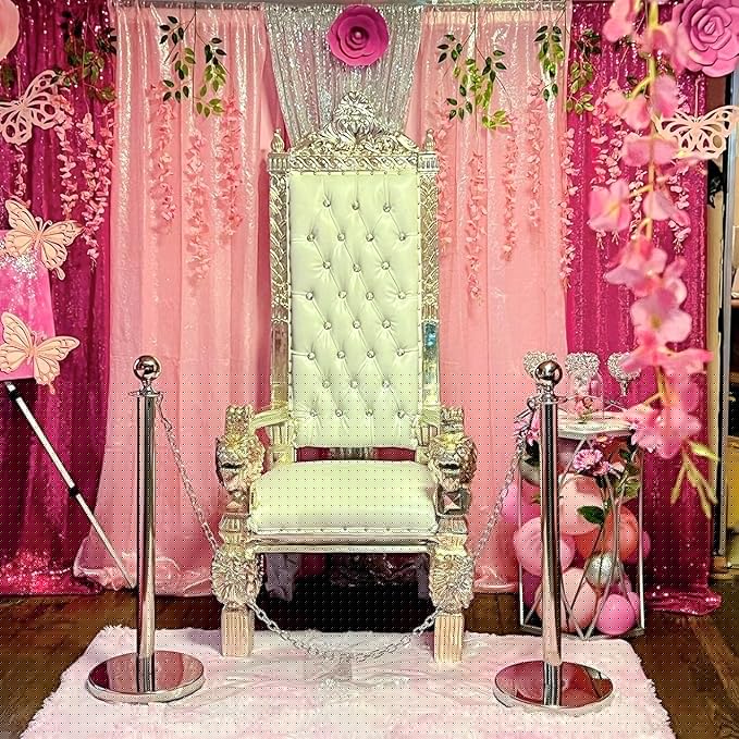 Hot Pink Sequin Backdrop Curtains 4FTx8FT 2 Panels Fuchsia Sparkle Backgound Drapes Glitter Metal Backdrop Curtain for Weddings Showers Photophy Parties Birthday