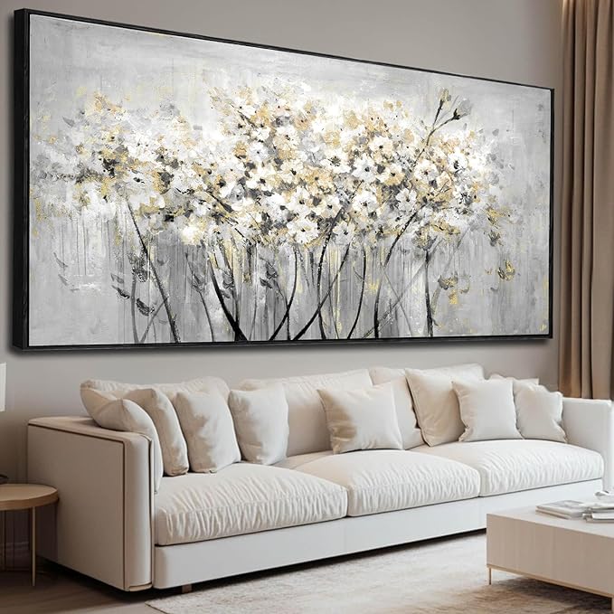 VAYIMDH Green Wall Art Flowers Wall Decor Floral Paintings Extra Large Artwork Arts Nature Pictures for Home Office 36"x70"