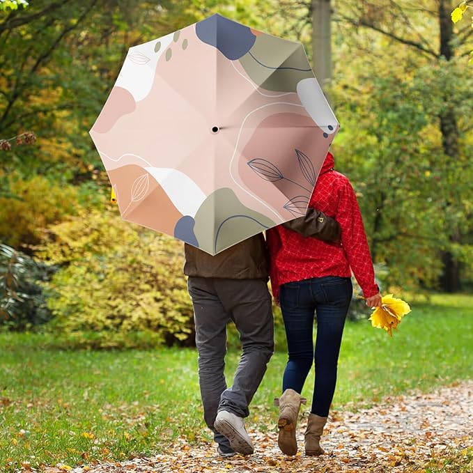 Small Compact Travel Automatic Folding Umbrella for Women, Portable Lightweight, Rain, Wind, UV Sun Shade