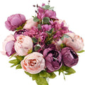 FiveSeasonStuff Vintage Artificial Peonies Silk Flowers and Hydrangeas for Wedding Bridal Home Décor – Beautiful Floral Centerpiece Arrangement Decoration with 2 Bouquets (Mixed Fandango)