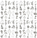 WOCRAFT 60pcs Antique Silver Cat Bracelet Charms for Jewelry Making Sets DIY Necklace Bracelet Keychain Crafting Charms Kit Craft Supplies (SN839)
