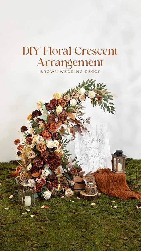 Ling's moment Fall Artificial Flowers 25Pcs Amber Roses Decor w/Stems,3" Real Touch DIY Foam Floral for Wedding Bouquet/Centerpieces, Outdoors Party Backdrop, Room/Table, and Garden/Pot Decorations