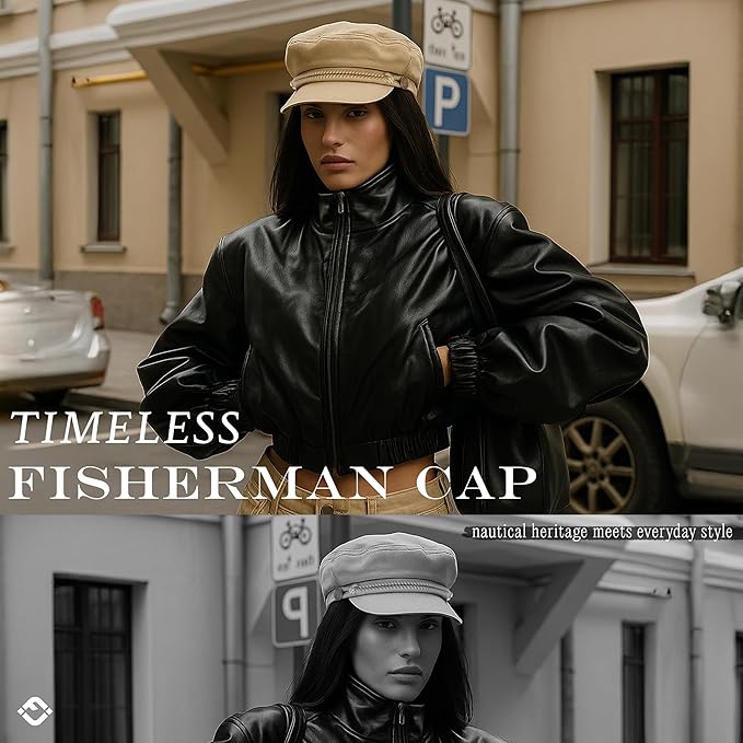 Funky Junque Newsboy Hat for Women – Trendy Greek Fisherman Cap, Classic Women's Baker Boy Newsies Hat, Ladies Fashion Caps