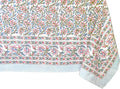 ATOSII Kalina 100% Cotton Rectangle Tablecloth, Handblock Floral Linen Table Cloth for Kitchen Dining Table I Parties Wedding Outdoors I Home Decor 60 X 108 Inches