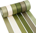 Sage Green Ribbon 1 Inch Moss Green Double Face Satin Polyester Ribbon 6 Rolls 60Yards Wedding Gift Wrapping Crafts