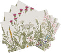 Wild Flowers Placemats Set of 4,Vintage Floral Plant 12x18 Inch Non-Slip Washable Heat Resistant Linen Fabric Table Mats,Place Mats for Holiday Party