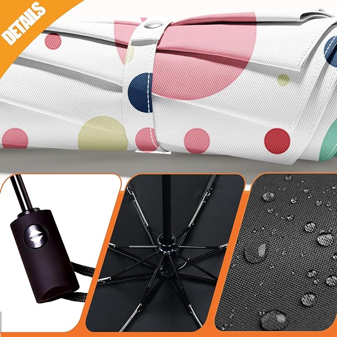 Small Compact Travel Automatic Folding Umbrella for Women, Portable Lightweight, Rain, Wind, UV Sun Shade