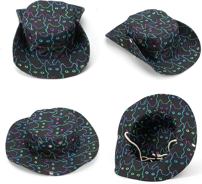 Psychedelic Bucket Hat Fisherman Cap for Women Men, Trippy Art Casual Travel Beach Sun Hats for Summer