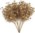 PASYOU Artificial Gold Flowers, Plastic Simulation Plants Golden Daisy Leaves Faux Shrubs for Indoor Outdoor Home Garden Planter Filler Party Hotel Verandah Wedding DIY Decoration 4 Pack