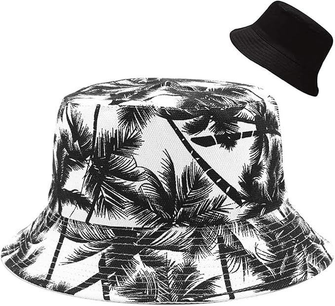 Malaxlx Unisex Bucket Hat Beach Sun Hat Aesthetic Fishing Hat for Men Women Teens, Reversible Double-Side-Wear