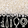 Assorted Acrylic Beads, 260-310PCS Mix ABS Imitation Pearl Cute Beads for Bracelet Making, Bow Flower Kawaii Charms for Jewelry Making DIY Necklace Keychain Phone Charm Christmas Gift