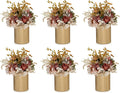 NUPTIO Gold Flower Vases for Centerpieces: 6 Pcs 5.1 inch Metal Flower Vase Flowers Stand Wedding Centerpieces for Tables Centerpiece Table Decorations
