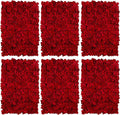 BLOSMON Flower Wall Backdrop Red - 6 Pcs 24 x 16 Inch Artificial Hydrangea Floral Panels for Wedding Party Baby Bridal Shower Decor - Fake 3D Silk Flower Backdrop Decoration