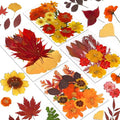 Augshy Fall Dried Pressed Flowers Orange Pressed Fall Leaves for Crafts Resin Molds Real Red Brown Yellow Pressed Leaves for Scrapbooking, Epoxy Resin Supplies