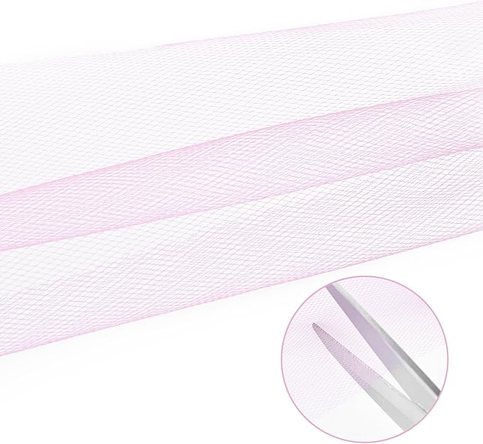 Light Pink Tulle Ribbon 6 Inch x 100 Yards(300ft) Spool Fabric Ribbon Ideal for Tutu Skirt Art Gift Wrapping Flower Bouquet Crafts Weddings Floral Arrangements