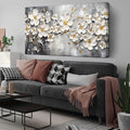 Large Pictures for Living Room - White Flower Canvas Wall Art for Bedroom - Modern Wall Decor for Office Women Size 29" x 59"