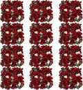 Pack of 12 Artificial Silk Flower Panels, Faux Floral Wall Background for Wedding Party Engagement Bridal Shower Arrangement Home Decorations - Burgundy