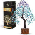 FASHIONZAADI Amethyst and Turquoise Crystal Tree of Life - Crystal Decor - Spiritual Gifts - Crystals Gifts for Women - Gemstones and Crystals
