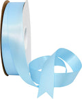 Morex Ribbon Double Face Satin Ribbon 7/8" X 50 YD Blue Topaz Ribbon for Gift Wrapping, Birthday Gift Cards, Satin Dress for Women, Silk Ribbons for Crafts, Wedding Gifts for Couple