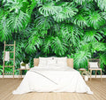 Tropical Botanical 3D Wallpaper Bedroom Green Leaf Plant Monstera murals Aesthetic Room Decor Living Room tv Background Large Wall Mural - 137"x96" Not Peel and Stick