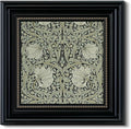 Vintage 3D Textured Floral Pattern Framed Wall Art 16x16, William Morris Inspired Botanical Sandstone Panel Print Square Artwork, Rustic Retro Square Living Room Bedroom Study Gallery Decor