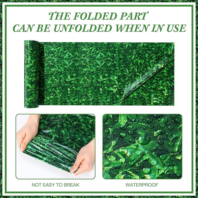 Tatuo 1 Roll 54 Inch x 100 Feet Jumbo Green Leaves Photography Leaf Backdrop 3D Waterproof Tree Leaves Background Photo Booth Prop Green Leaf Tablecloths for Baby Shower Birthday Party Decoration