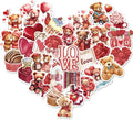 100 Pcs Valentine's Day Stickers for DIY Scrapbook Decorative, Love Stickers Heart Stickers for Laptop Water Bottle Couple Daily Planner, Photo Album Card