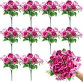 Olgaa 12 Bundles Peonies Artificial Flowers Fake Peony Bouquet Faux Peonies Flowers Bulk with Stems Flower Balls for Centerpiece Table Decorations Wedding Bridal Floral Arrangement (Rose Red)